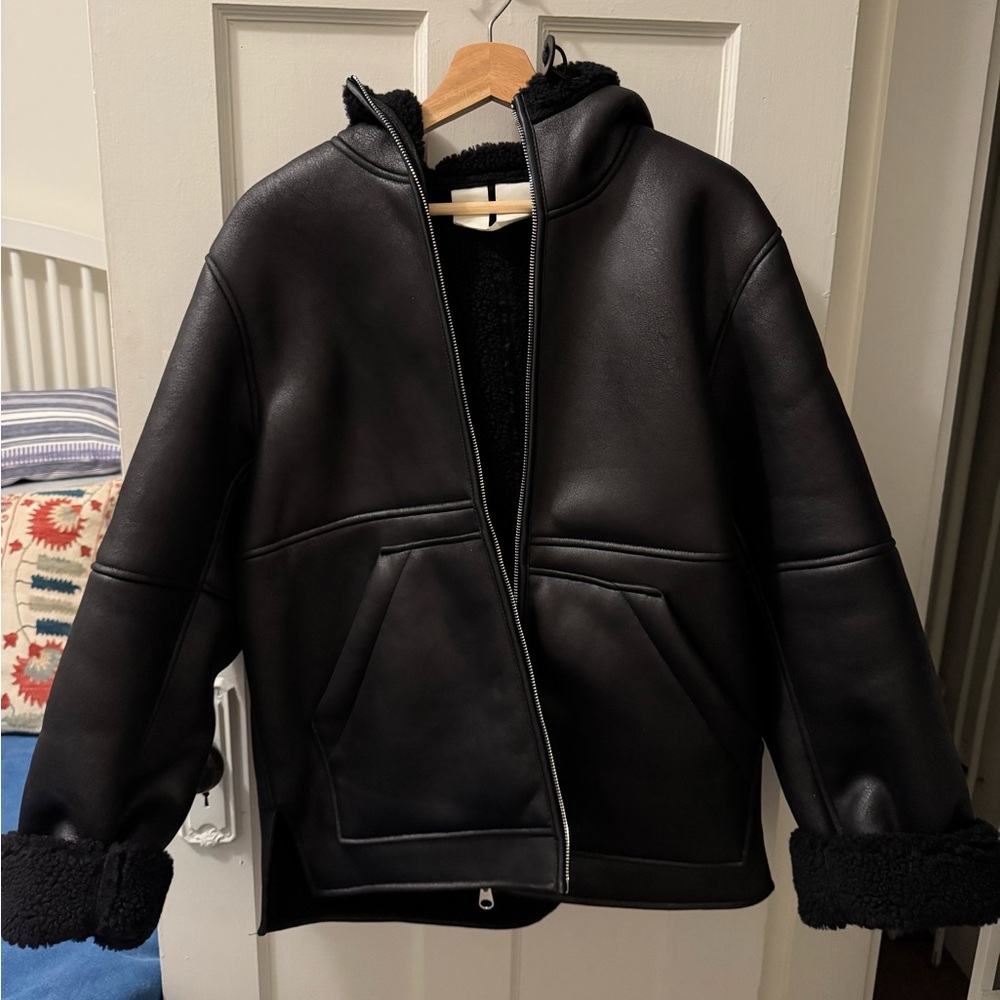 ARKET Coated Moleskin Jacket – Black (Size Small)